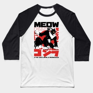 Meowzilla Baseball T-Shirt